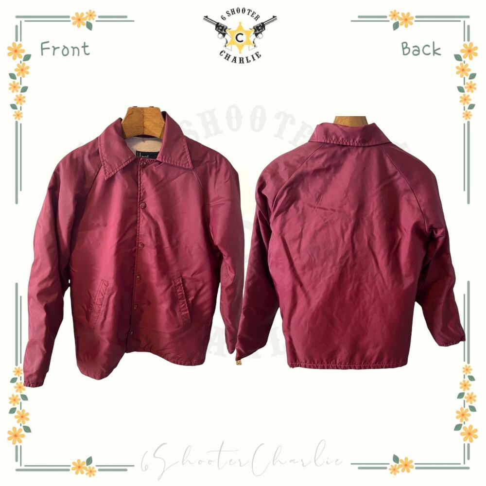 Vintage Dee Cee Rappers Men’s Nylon Jacket Maroon Lined Size Medium USA Made!